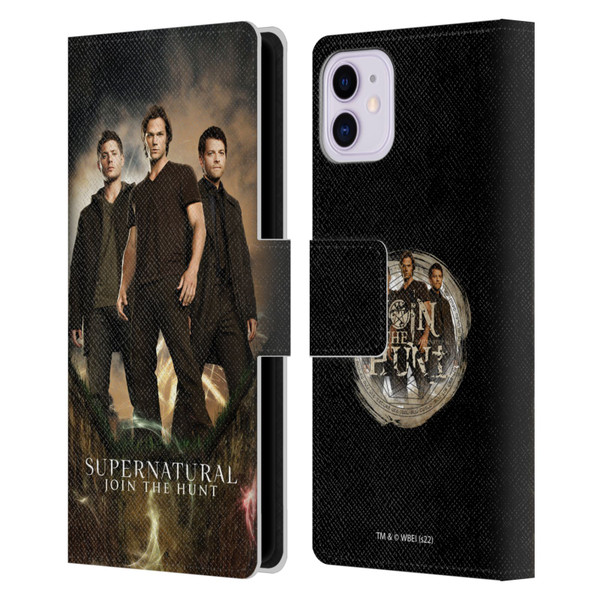 Supernatural Key Art Sam, Dean & Castiel 2 Leather Book Wallet Case Cover For Apple iPhone 11