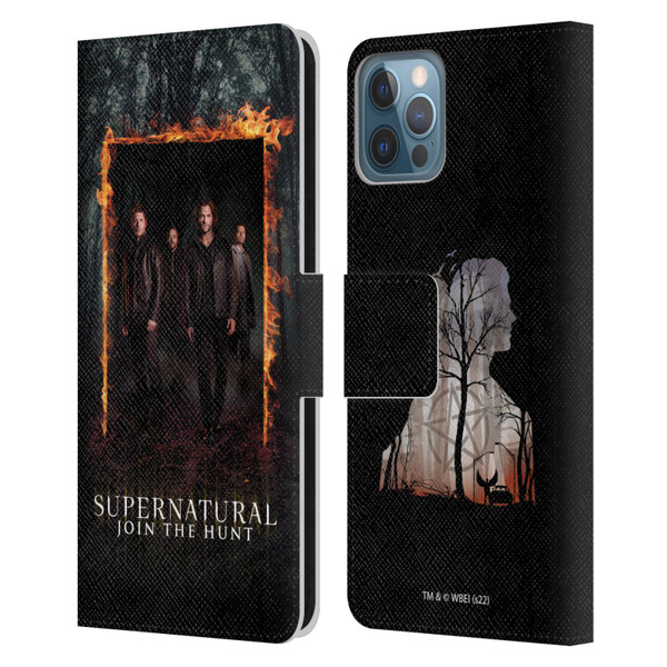 Supernatural Key Art Sam, Dean, Castiel & Crowley Leather Book Wallet Case Cover For Apple iPhone 12 / iPhone 12 Pro