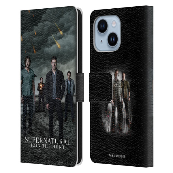 Supernatural Key Art Season 12 Group Leather Book Wallet Case Cover For Apple iPhone 14 Plus