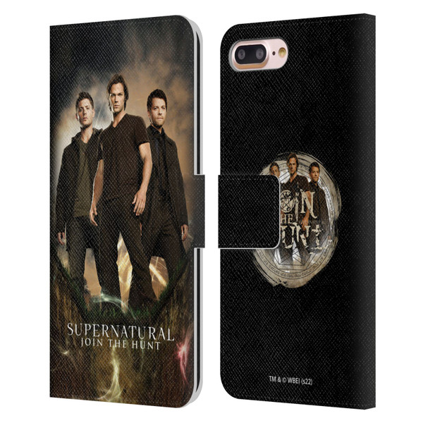 Supernatural Key Art Sam, Dean & Castiel 2 Leather Book Wallet Case Cover For Apple iPhone 7 Plus / iPhone 8 Plus