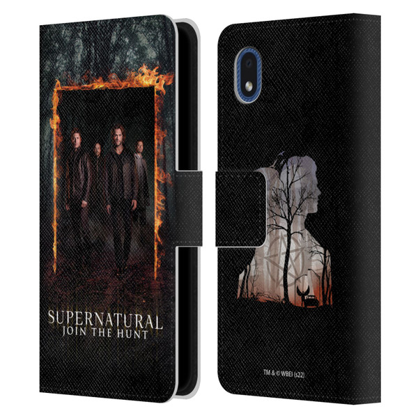 Supernatural Key Art Sam, Dean, Castiel & Crowley Leather Book Wallet Case Cover For Samsung Galaxy A01 Core (2020)