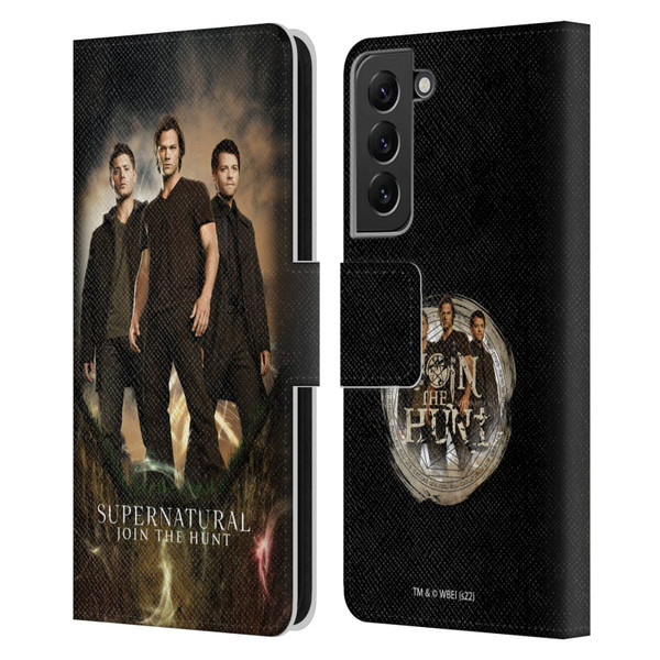 Supernatural Key Art Sam, Dean & Castiel 2 Leather Book Wallet Case Cover For Samsung Galaxy S22+ 5G