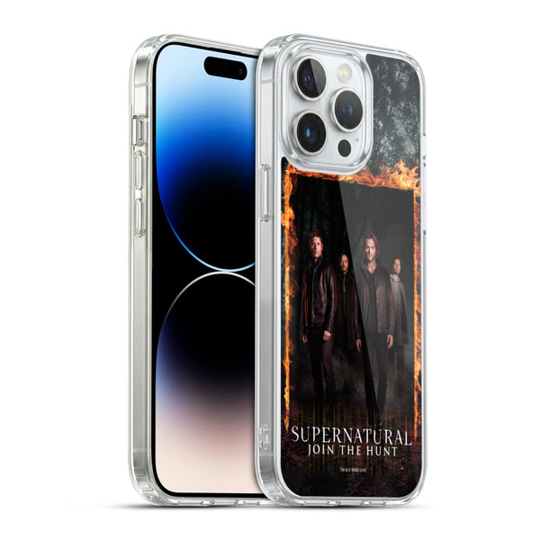 Supernatural Key Art Sam, Dean, Castiel & Crowley Soft Gel Case for Apple iPhone 14 Pro Max & MagSafe