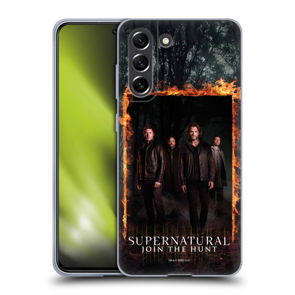 Supernatural Key Art Sam, Dean, Castiel & Crowley Soft Gel Case for Samsung Galaxy S21 FE 5G
