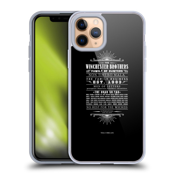 Supernatural Vectors Winchester Brothers Soft Gel Case for Apple iPhone 11 Pro