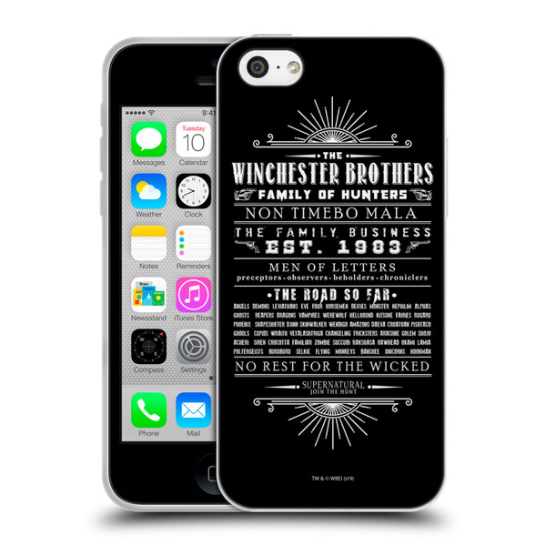 Supernatural Vectors Winchester Brothers Soft Gel Case for Apple iPhone 5c