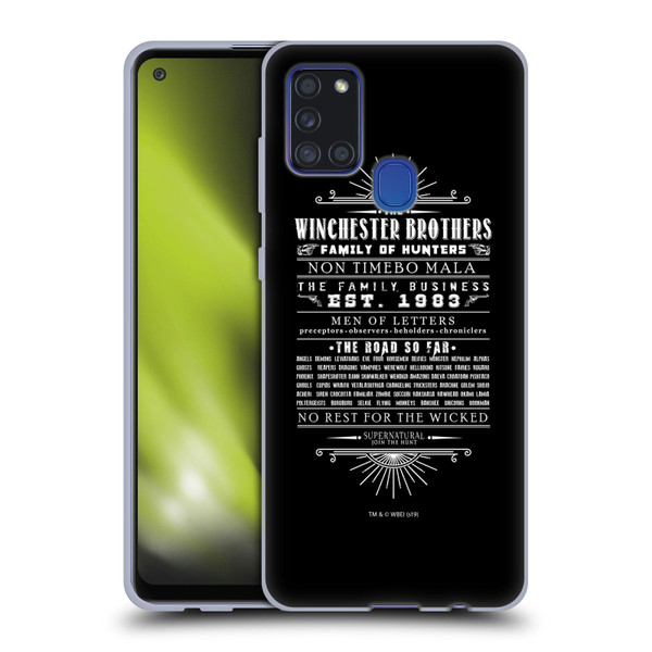 Supernatural Vectors Winchester Brothers Soft Gel Case for Samsung Galaxy A21s (2020)