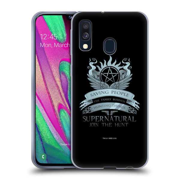 Supernatural Vectors Saving People Logo Soft Gel Case for Samsung Galaxy A40 (2019)