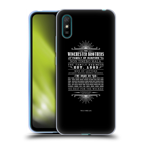 Supernatural Vectors Winchester Brothers Soft Gel Case for Xiaomi Redmi 9A / Redmi 9AT