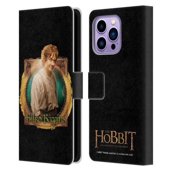 The Hobbit An Unexpected Journey Key Art Bilbo Leather Book Wallet Case Cover For Apple iPhone 14 Pro Max