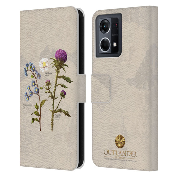 Outlander Graphics Flowers Leather Book Wallet Case Cover For OPPO Reno8 4G