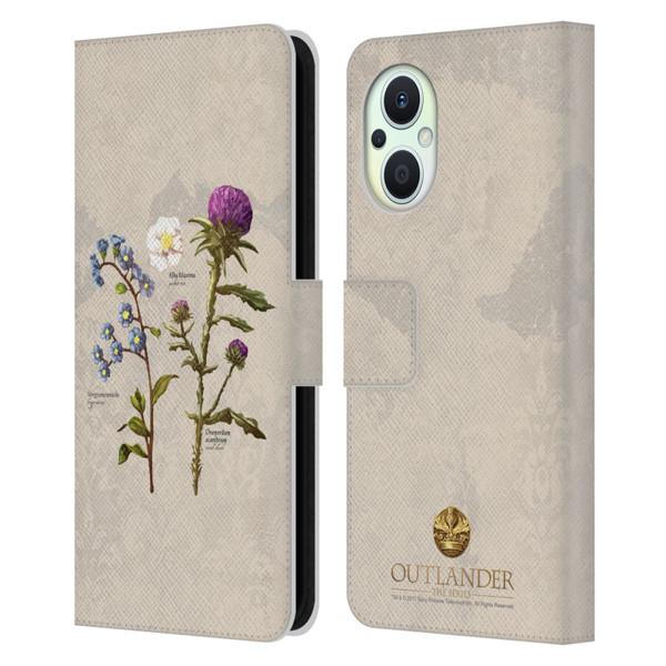 Outlander Graphics Flowers Leather Book Wallet Case Cover For OPPO Reno8 Lite