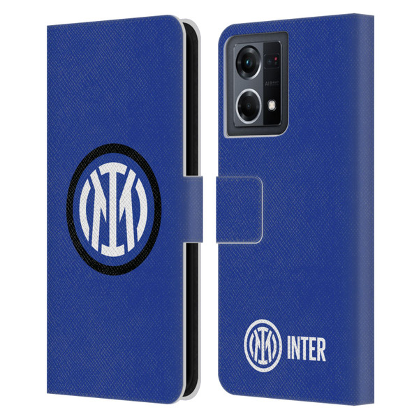 Fc Internazionale Milano Badge Logo Leather Book Wallet Case Cover For OPPO Reno8 4G