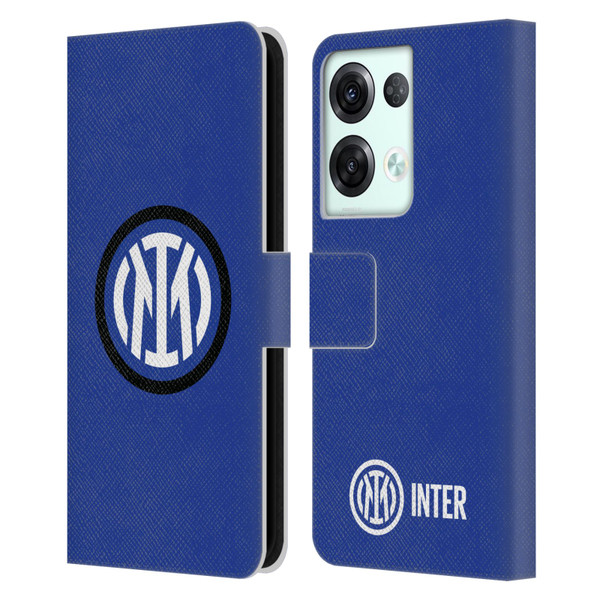 Fc Internazionale Milano Badge Logo Leather Book Wallet Case Cover For OPPO Reno8 Pro
