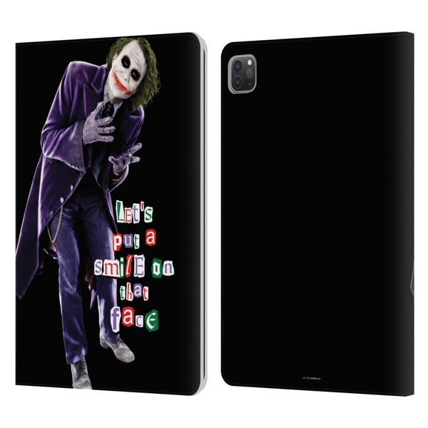 The Dark Knight Graphics Joker Put A Smile Leather Book Wallet Case Cover For Apple iPad Pro 11 2020 / 2021 / 2022