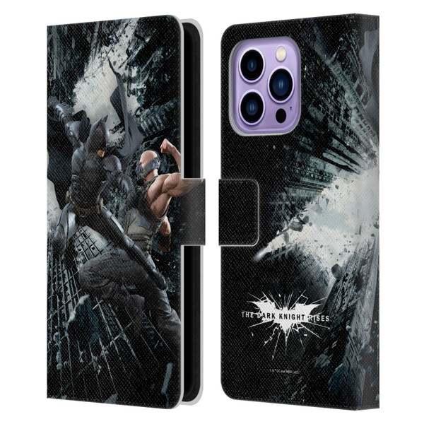 The Dark Knight Rises Character Art Batman Vs Bane Leather Book Wallet Case Cover For Apple iPhone 14 Pro Max