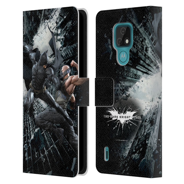 The Dark Knight Rises Character Art Batman Vs Bane Leather Book Wallet Case Cover For Motorola Moto E7