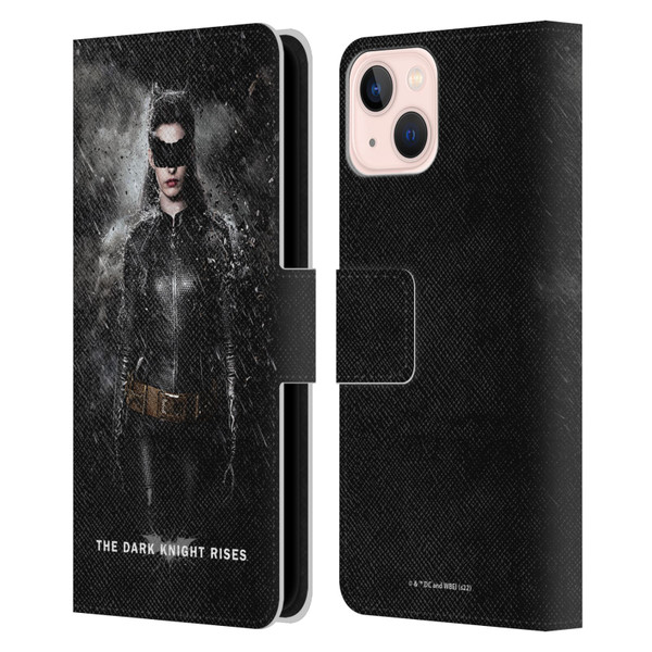 The Dark Knight Rises Key Art Catwoman Rain Poster Leather Book Wallet Case Cover For Apple iPhone 13