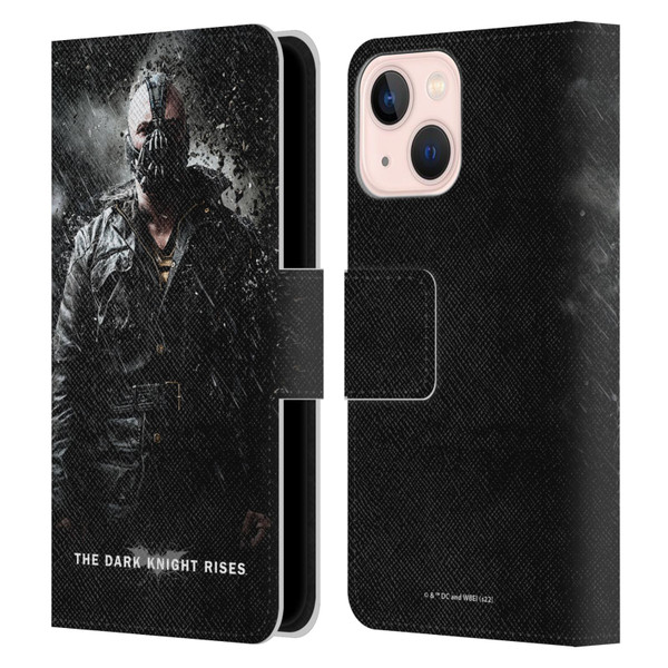 The Dark Knight Rises Key Art Bane Rain Poster Leather Book Wallet Case Cover For Apple iPhone 13 Mini