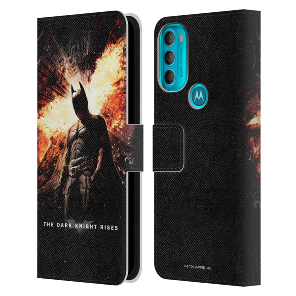 The Dark Knight Rises Key Art Batman Poster Leather Book Wallet Case Cover For Motorola Moto G71 5G