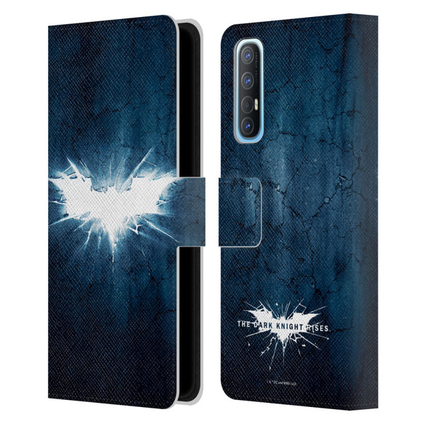 The Dark Knight Rises Logo Grunge Leather Book Wallet Case Cover For OPPO Find X2 Neo 5G