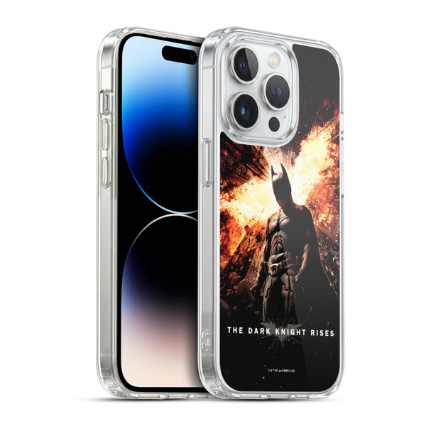The Dark Knight Rises Key Art Batman Poster Soft Gel Case for Apple iPhone 14 Pro & MagSafe