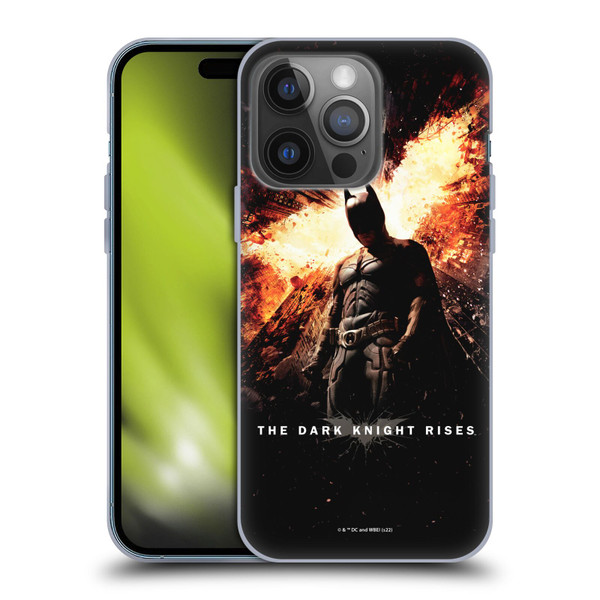 The Dark Knight Rises Key Art Batman Poster Soft Gel Case for Apple iPhone 14 Pro