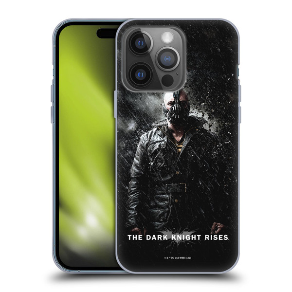 The Dark Knight Rises Key Art Bane Rain Poster Soft Gel Case for Apple iPhone 14 Pro