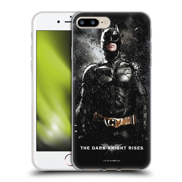 The Dark Knight Rises Key Art Batman Rain Poster Soft Gel Case for Apple iPhone 7 Plus / iPhone 8 Plus