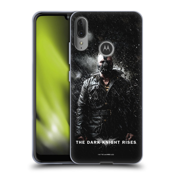 The Dark Knight Rises Key Art Bane Rain Poster Soft Gel Case for Motorola Moto E6 Plus