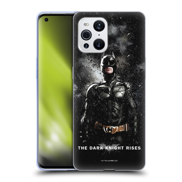 The Dark Knight Rises Key Art Batman Rain Poster Soft Gel Case for OPPO Find X3 / Pro