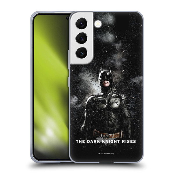 The Dark Knight Rises Key Art Batman Rain Poster Soft Gel Case for Samsung Galaxy S22 5G