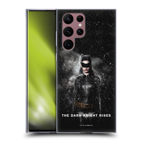 The Dark Knight Rises Key Art Catwoman Rain Poster Soft Gel Case for Samsung Galaxy S22 Ultra 5G