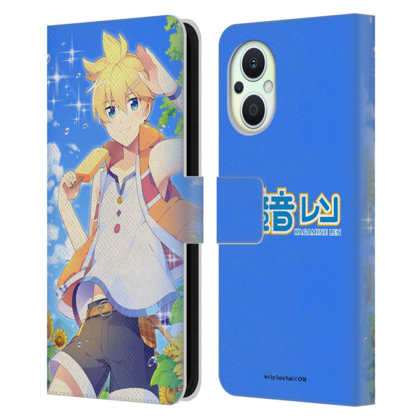 Hatsune Miku Characters Kagamine Len Leather Book Wallet Case Cover For OPPO Reno8 Lite