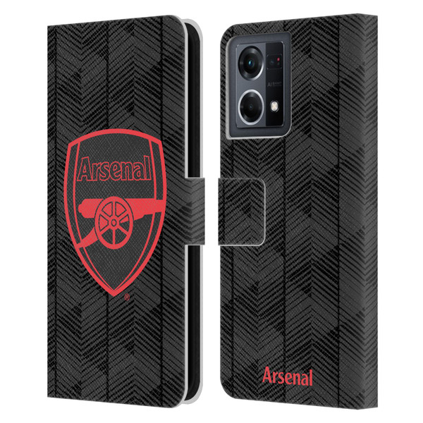 Arsenal FC Crest and Gunners Logo Black Leather Book Wallet Case Cover For OPPO Reno8 4G