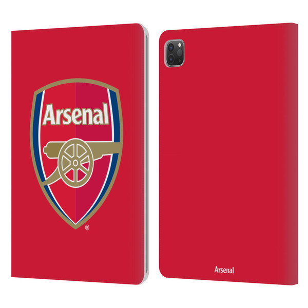 Arsenal FC Crest 2 Full Colour Red Leather Book Wallet Case Cover For Apple iPad Pro 11 2020 / 2021 / 2022