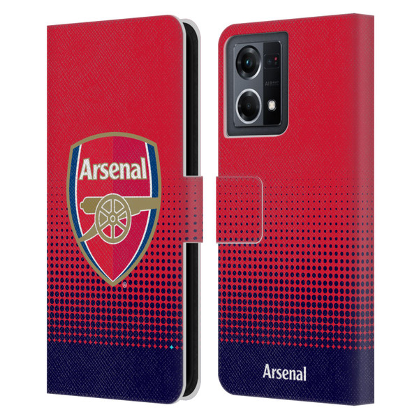 Arsenal FC Crest 2 Fade Leather Book Wallet Case Cover For OPPO Reno8 4G
