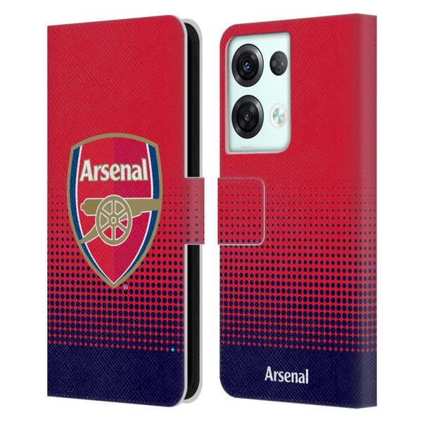 Arsenal FC Crest 2 Fade Leather Book Wallet Case Cover For OPPO Reno8 Pro
