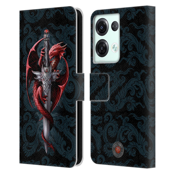 Anne Stokes Dragons Dagger Leather Book Wallet Case Cover For OPPO Reno8 Pro