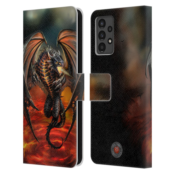 Anne Stokes Dragons Lava Leather Book Wallet Case Cover For Samsung Galaxy A13 (2022)