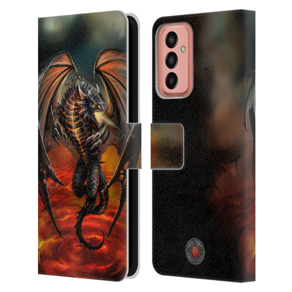 Anne Stokes Dragons Lava Leather Book Wallet Case Cover For Samsung Galaxy M13 (2022)