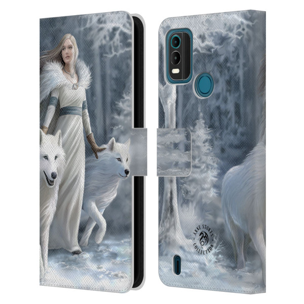 Anne Stokes Wolves Winter Guardians Leather Book Wallet Case Cover For Nokia G11 Plus