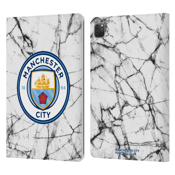 Manchester City Man City FC Marble Badge Full Colour Leather Book Wallet Case Cover For Apple iPad Pro 11 2020 / 2021 / 2022