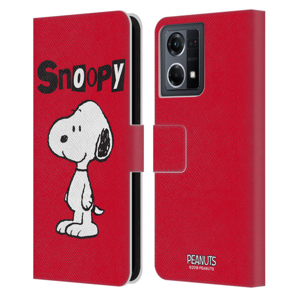 Peanuts Characters Snoopy Leather Book Wallet Case Cover For OPPO Reno8 4G