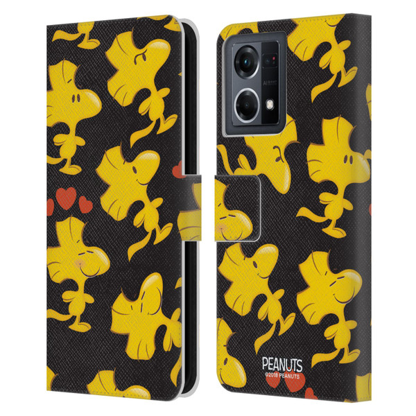 Peanuts Character Patterns Woodstock Leather Book Wallet Case Cover For OPPO Reno8 4G