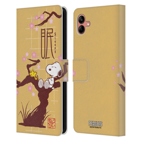 Peanuts Oriental Snoopy Sleepy Leather Book Wallet Case Cover For Samsung Galaxy A04 (2022)