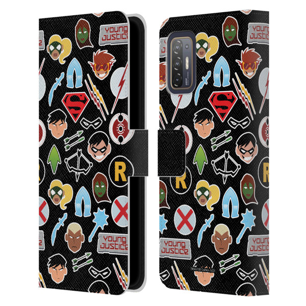 Young Justice Graphics Icons Leather Book Wallet Case Cover For HTC Desire 21 Pro 5G