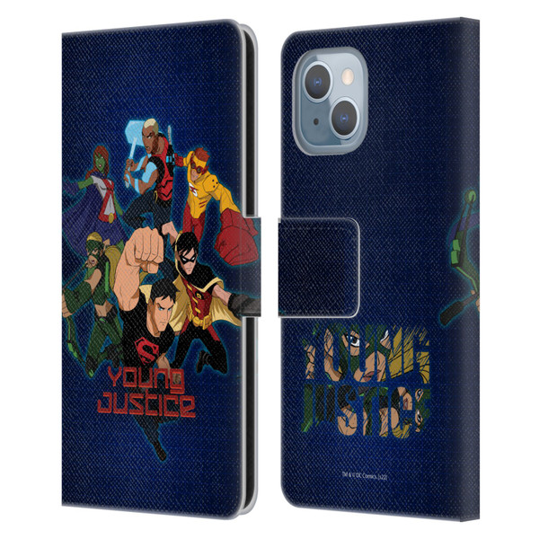 Young Justice Graphics Group Leather Book Wallet Case Cover For Apple iPhone 14