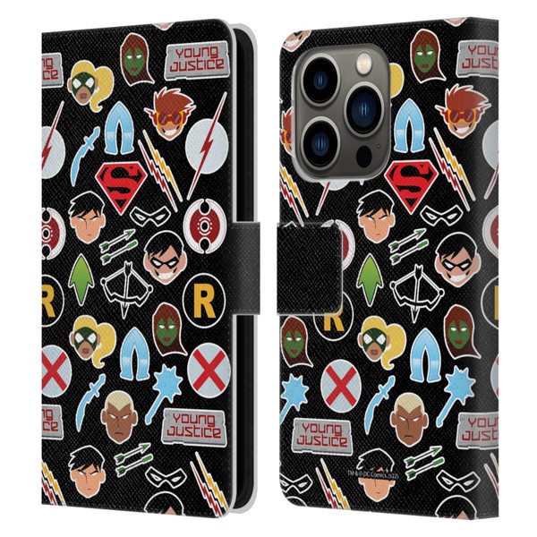 Young Justice Graphics Icons Leather Book Wallet Case Cover For Apple iPhone 14 Pro