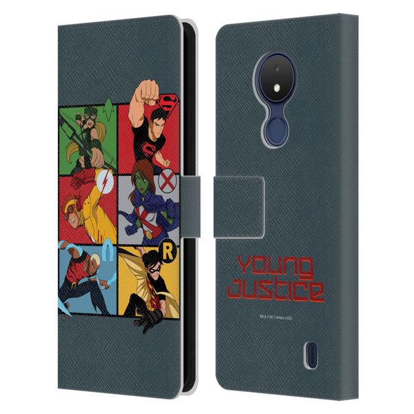 Young Justice Graphics Character Art Leather Book Wallet Case Cover For Nokia C21